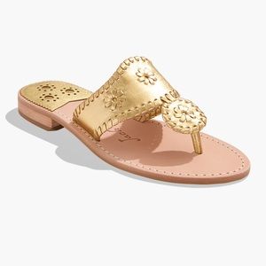 Jack Rogers Jacks Flat Sandal in Gold